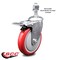 Service Caster 5 Inch Red Polyurethane Swivel 12mm Stem Caster with Total Lock Brake SCC SCC-TSTTL20S514-PPUB-RED-M1215 - alternate 3
